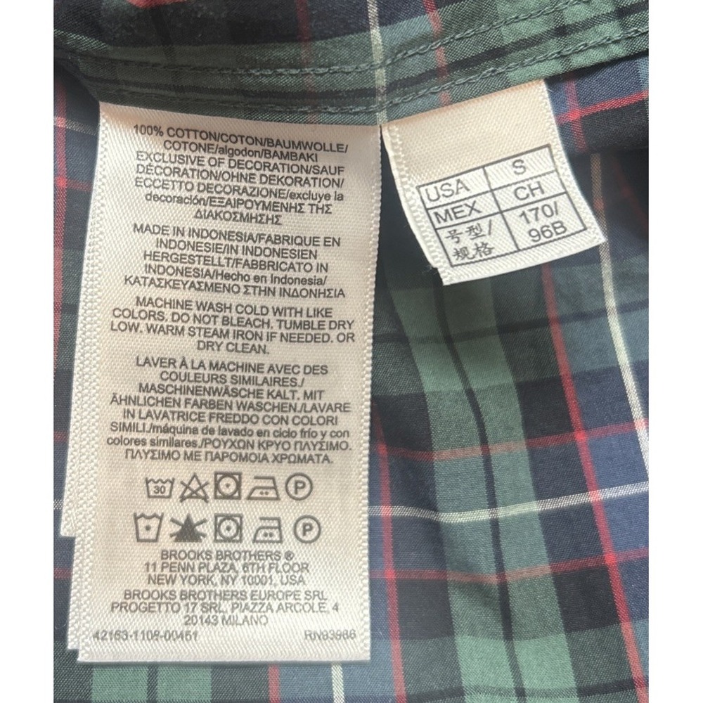 Brooks Brothers 1818 Men's Small‎ Plaid Long Sleeve Button Down - Picture 7 of 7